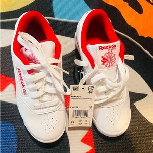 Reebok  Classic PrincessKids White Sneakers with Red Accents